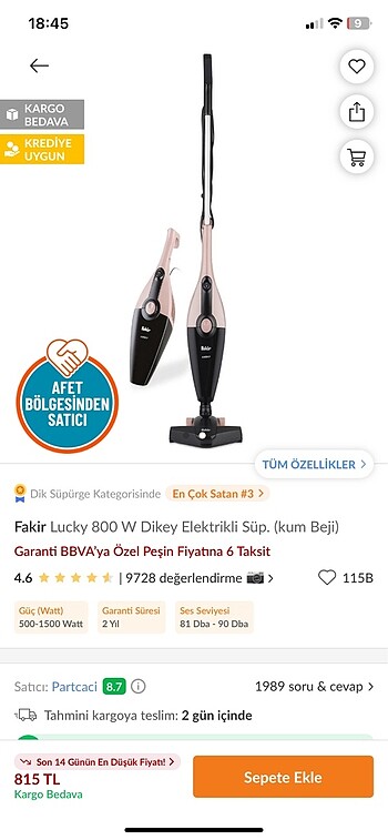 Fakir Lucly dik süpürge