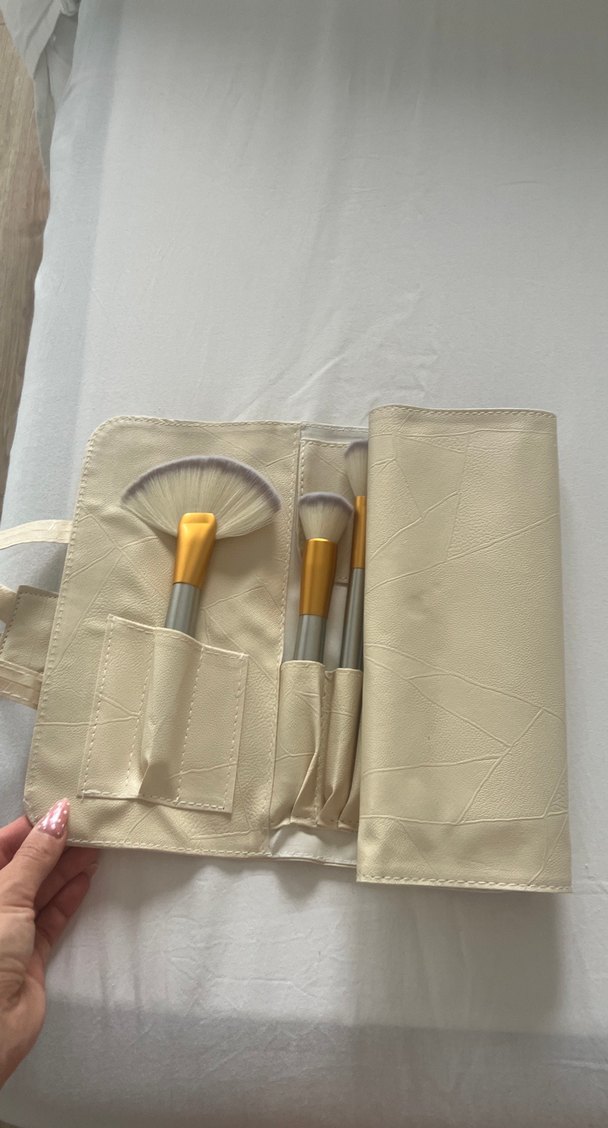 Bej ve Gri 24 Parça Makyaj Fırçası Seti - Görsel 3