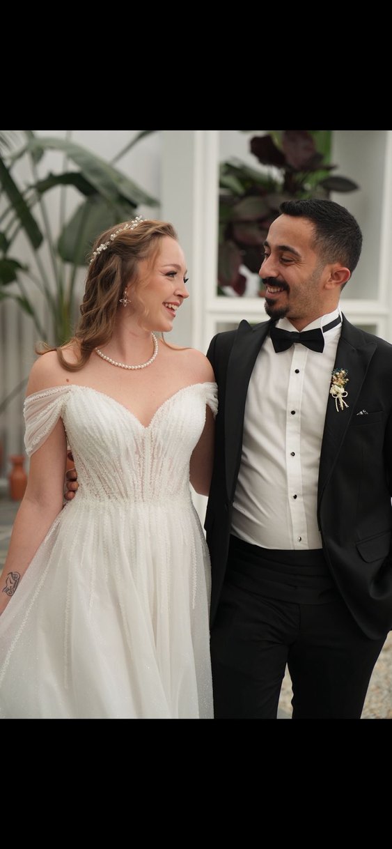 Straplez A Kesim Beyaz Uzun Gelinlik 36/38 beden - Görsel 5