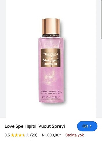 Victoria secret vücut spreyi
