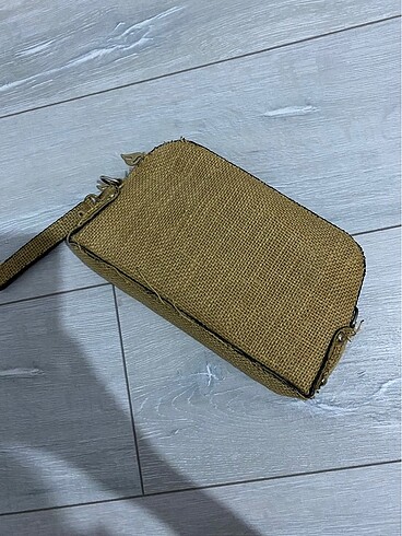 Zara Krem deri çanta ve hasır çanta