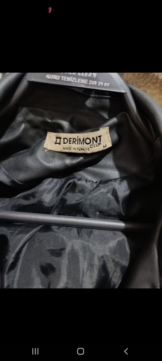 Siyah Kemerli Mini Deri Biker Ceket - Görsel 3