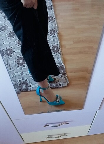 36 Beden mavi Renk Topuklu ayakkabı 