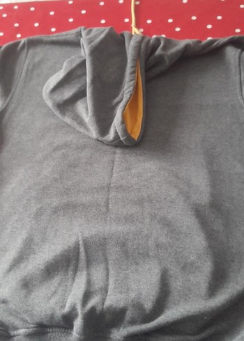 Gri Kapüşonlu Kadın Sweatshirt - Görsel 3