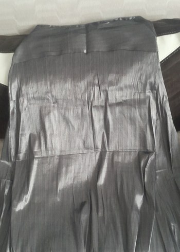 Gri Pliseli Uzun Kadın Etek - Görsel 2