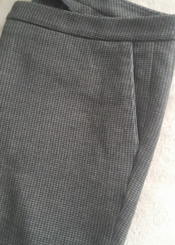 Gri Kadın Pilili Kumaş Pantolon - Görsel 2