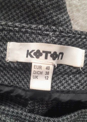 Gri Kadın Piitii  kareli Kumaş Pantolon düz kesim - Görsel 3