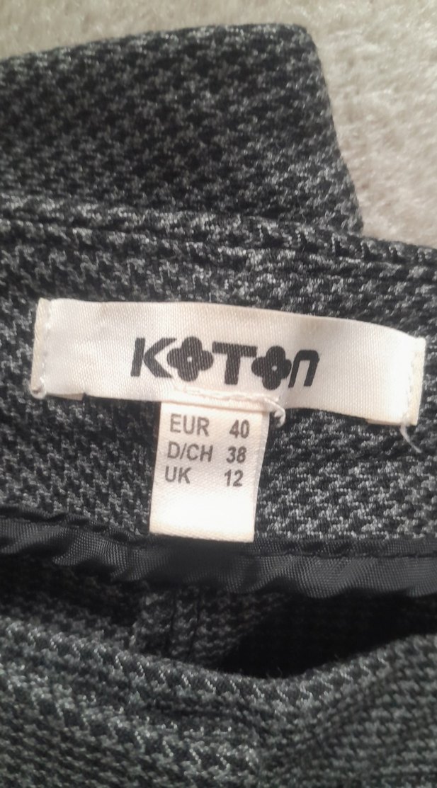 Gri Kadın Piitii  kareli Kumaş Pantolon düz kesim - Görsel 3