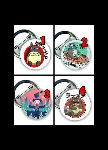 Studio Ghibli Totoro Anime Buton Rozetler
