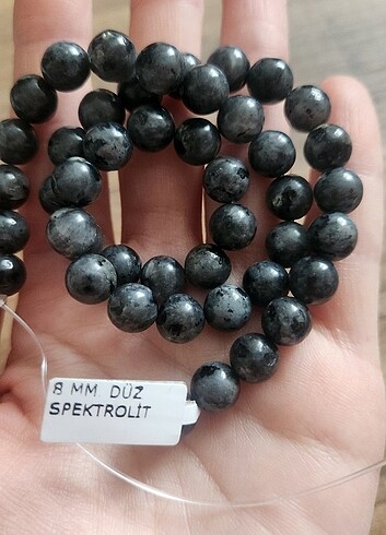 Spektrolit Doğal Taşlı Makrome Örgü Bileklik - Görsel 4