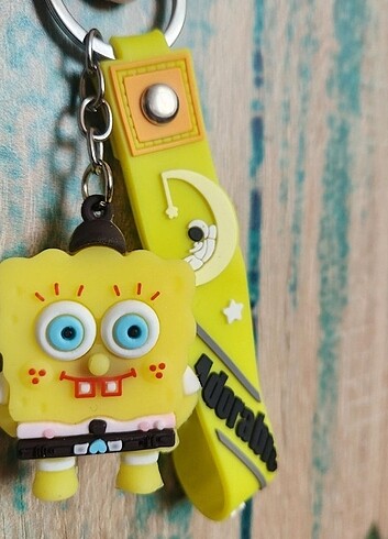  Beden sarı Renk Sünger Bob Anahtarlık