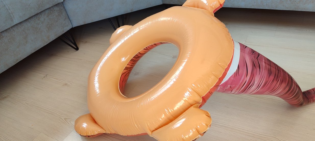 Renkli Pembe Dinozor Şişme simit - Görsel 4