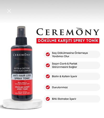 Ceremony dökülme karşıtı saç tonik