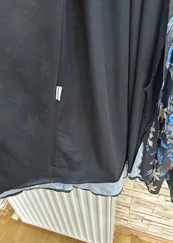 42 Beden mavi Renk Mavi Çiçek Desenli Uzun Bohem Elbise