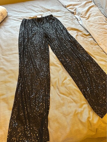 Payetli wide Leg pantolon