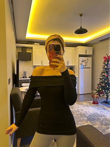 Triko düşük omuz bluz
