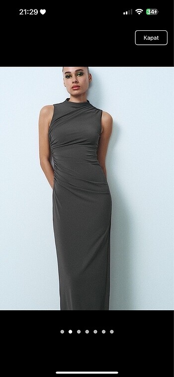 Zara Zara drape detaylı elbise