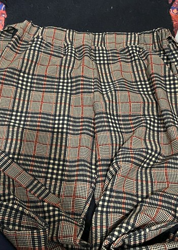 Kadın Ekose Desenli Kumaş Pantolon - Görsel 5