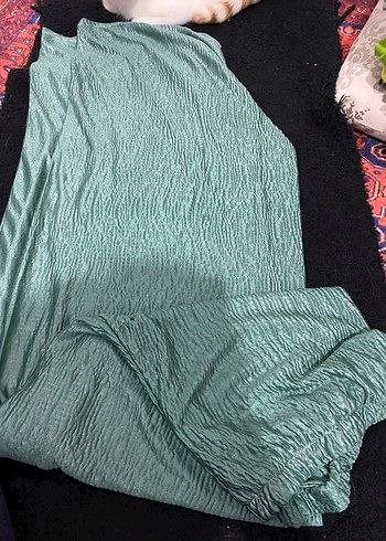 Parlak Yeşil Uzun Kadın Sabahlık Takım - Görsel 7