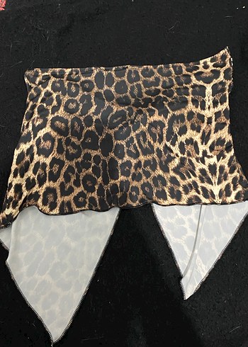 Leopar Desenli Crop Top - Görsel 3