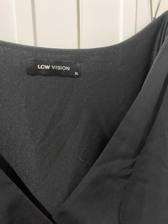 Siyah V Yaka  Midi Gotik Elbise - Görsel 5