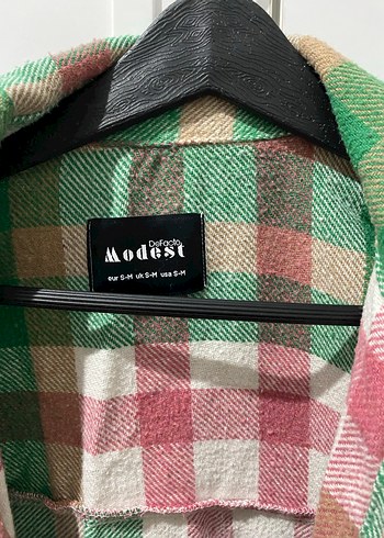 Düğmeli, Geniş Kesim Kareli Kadın Gömlek - Görsel 2