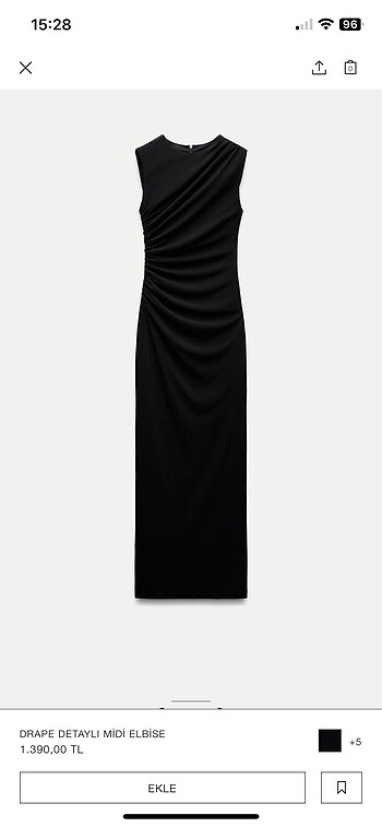 Zara drape detaylı midi elbise