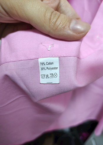 Pembe Uzun Kollu Düğmeli Erkek Gömlek - Görsel 3