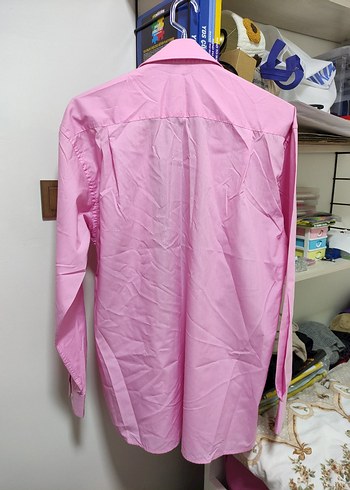 Pembe Uzun Kollu Düğmeli Erkek Gömlek - Görsel 4