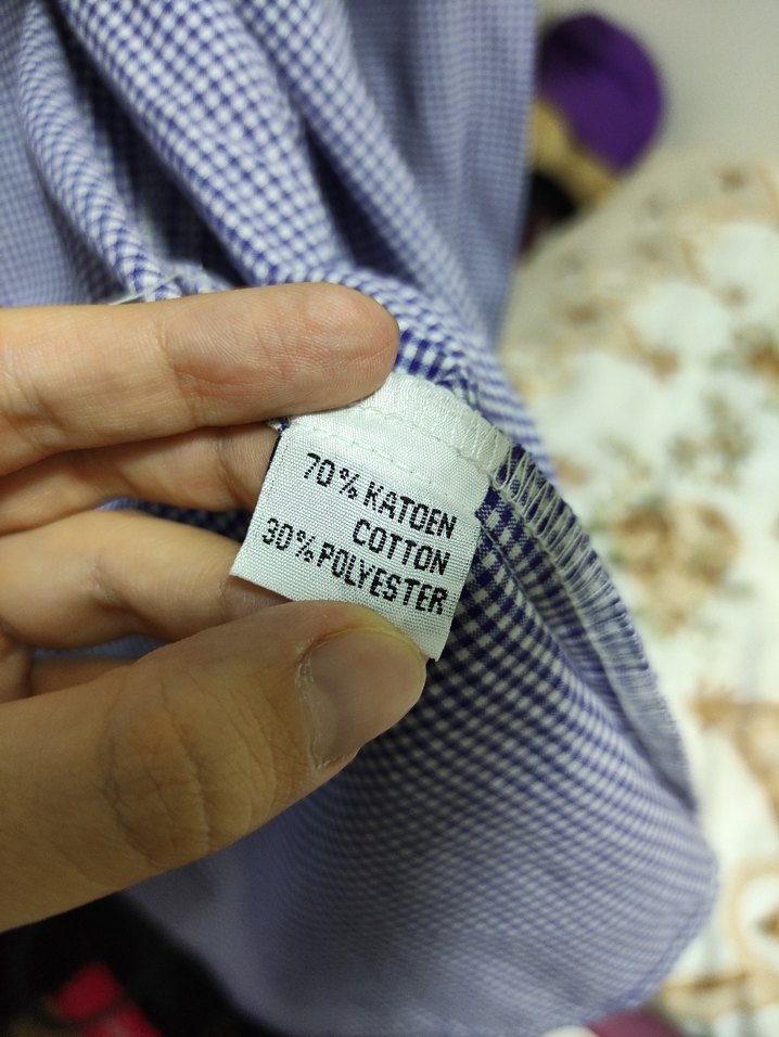 Mor Gri Kareli Pamuklu Erkek Gömlek - Görsel 4