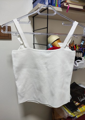 Bej Minimalist Crop Top - Görsel 4