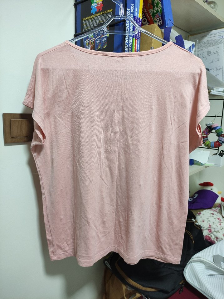 Boncuk Detaylı Pudra Pembe Kadın Bluz - Görsel 4