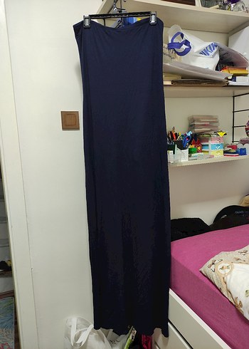 Kadın Lacivert Uzun Straplez Elbise - Görsel 4