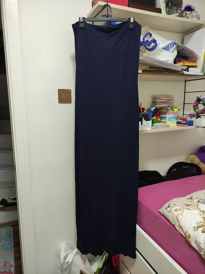 Kadın Lacivert Uzun Straplez Elbise - Görsel 2