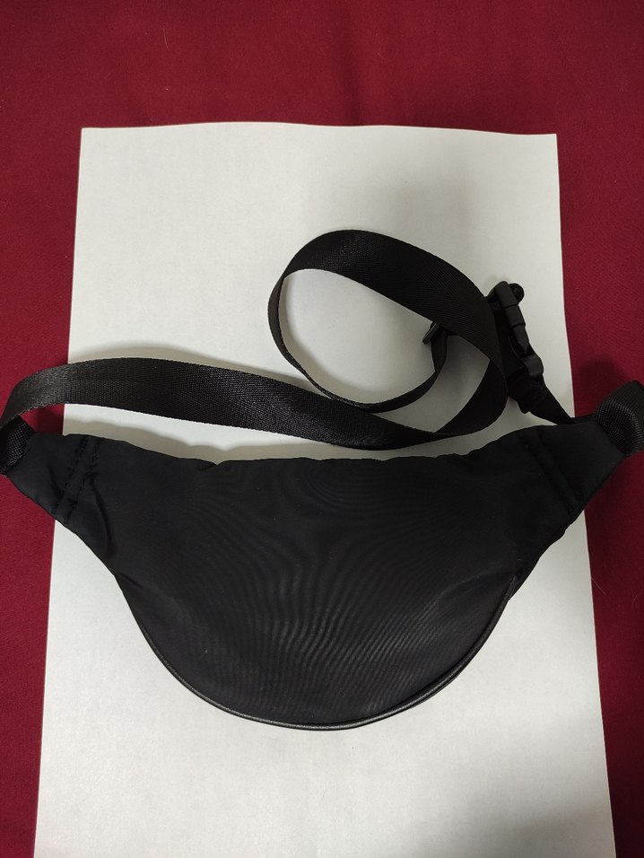 Siyah Su Geçirmez Kumaş Kadın Bel Çantası - Görsel 4