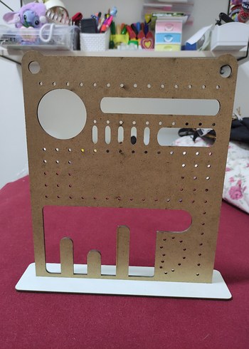 Beyaz Ahşap Takı Organizeri/Panosu - Görsel 2