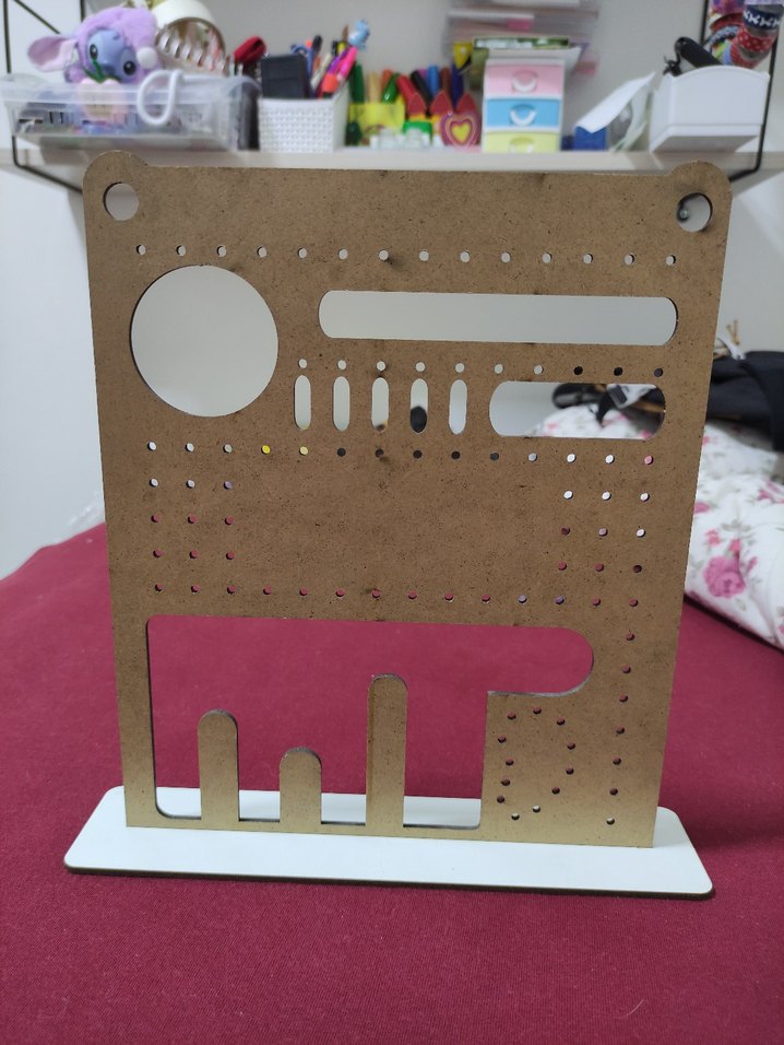 Beyaz Ahşap Takı Organizeri/Panosu - Görsel 2