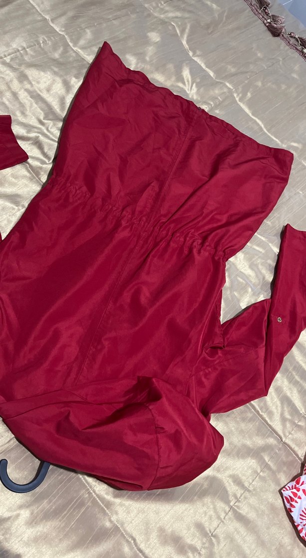 Bordo Fermuarlı Midi Kadın Cekek yağmurluk - Görsel 3