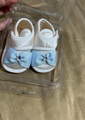 Fiyonklu Beyaz Bebek 
 Ayakkabısı - Görsel 2