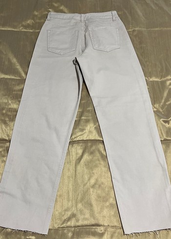 Bej Gri Midi Boy Regular Fit Kadın Denim Pantolon - Görsel 3