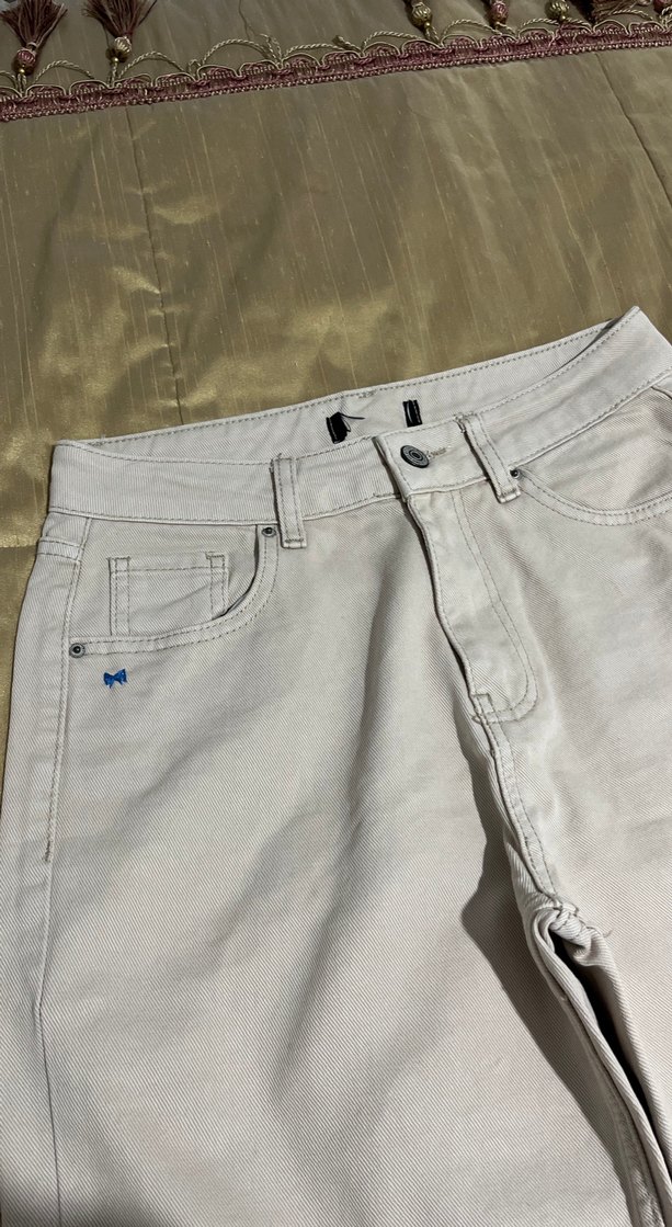 Bej Gri Midi Boy Regular Fit Kadın Denim Pantolon - Görsel 2