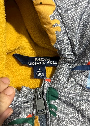 Erkek Çocuk Gri Desenli Fermuarlı Mont - Görsel 3