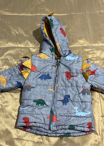 Erkek Çocuk Gri Desenli Fermuarlı Mont - Görsel 2