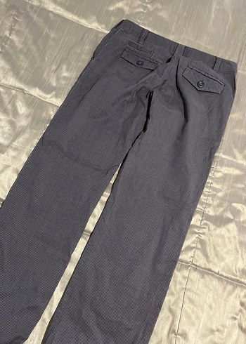 Gri Pilili Midi Kadın Kumaş 
Pantolon - Görsel 4