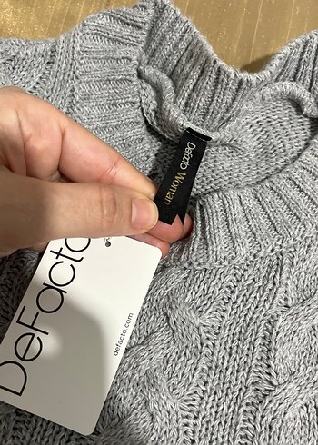 Gri Örgü Kadın Kazak - Görsel 2