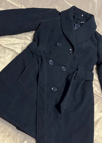 Siyah Çift Düğmeli Kaban - Görsel 3