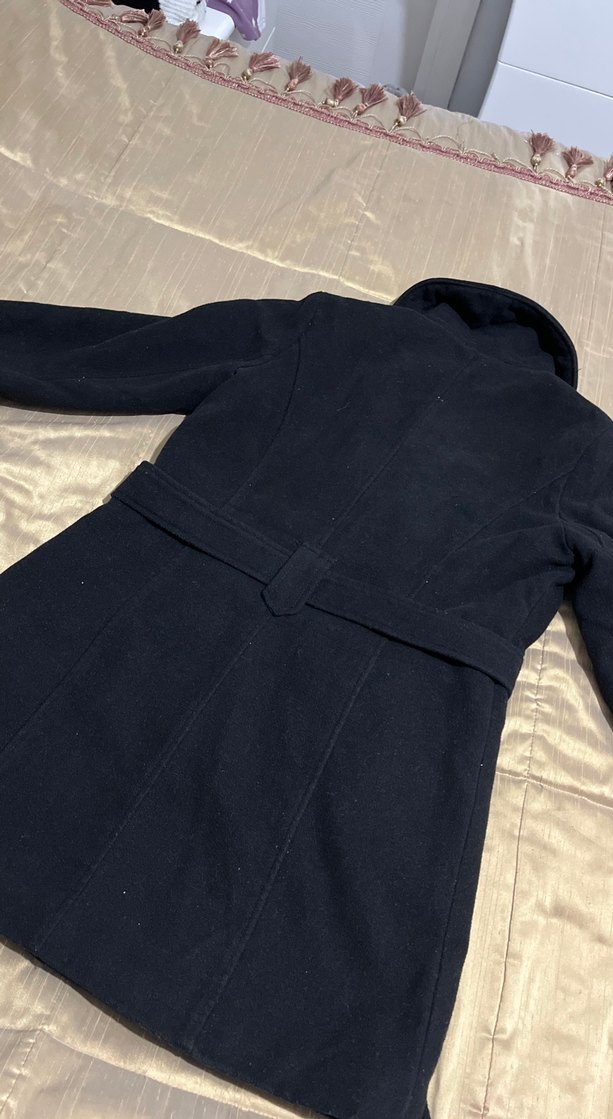 Siyah Çift Düğmeli Kaban - Görsel 4