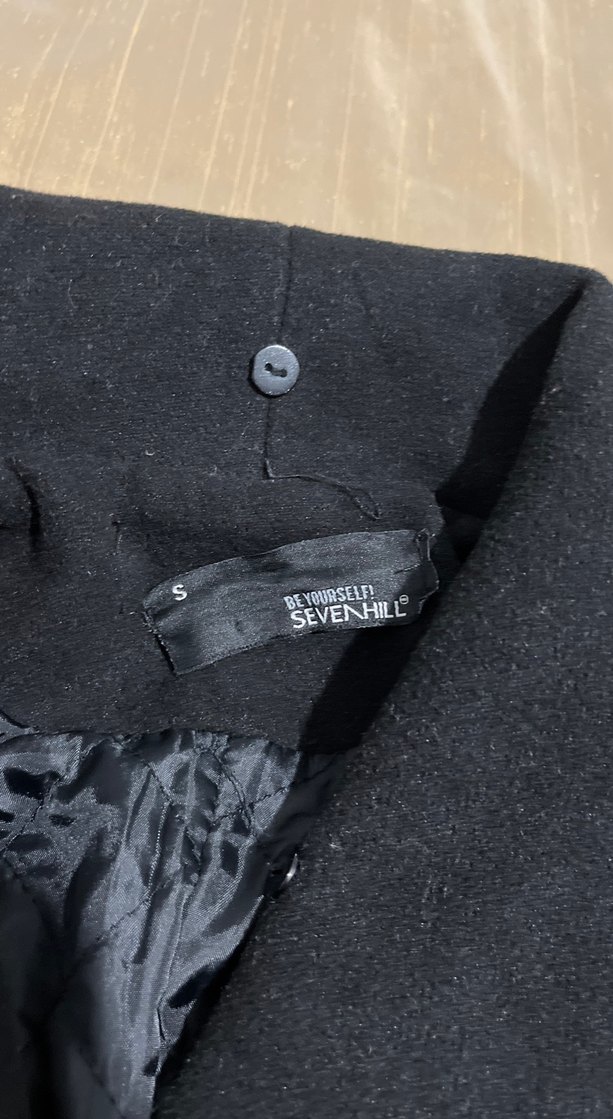 Siyah Çift Düğmeli Kaban - Görsel 2