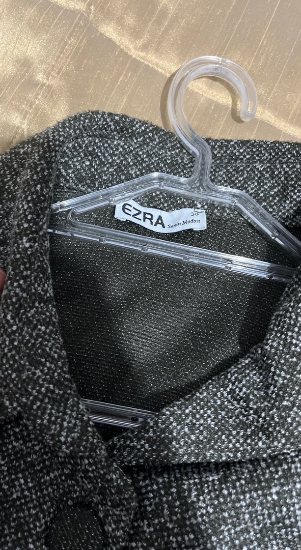 Kadın Gri Uzun Düğmeli Kemerli Kaban - Görsel 2