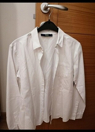 Pamuklu beyaz small gömlek iş/okul